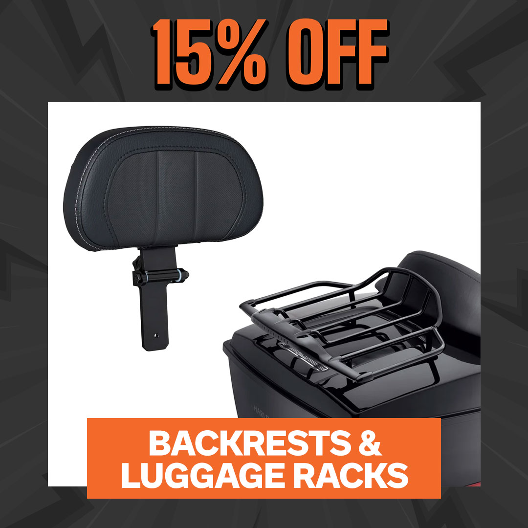 Save 15% off on Rider & Pasenger Backrests